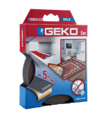 Nastro adesivo antiscivolo HOLD - per tappeti e moquette - 2,5 cm x 5 m - antracite - Geko Nastro adesivo antiscivolo HOLD - per tappeti e moquette - 2,5 cm x 5 m - antracite - Geko