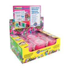 Nastro adesivo Memograph con dispenser - 5 cm x 10 m - rosa - Eurocel
