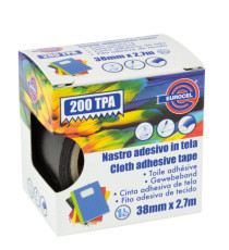 Nastro adesivo telato TPA 200 - 3,8 cm x 2,7 m - nero - Eurocel Nastro adesivo telato TPA 200 - 3,8 cm x 2,7 m - nero - Eurocel