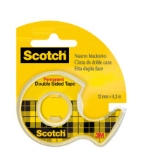 Nastro biadesivo in chiocciola 665 - 12 mm x 6,3 m - acrilico - trasparente - Scotch