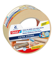 Nastro biadesivo Extra Forte - 5 cm x 25 m - bianco - Tesa Nastro biadesivo Extra Forte - 5 cm x 25 m - bianco - Tesa