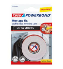 Nastro biadesivo Powerbond Ultra Strong - 1,9 cm x 1,5 m - bianco - Tesa