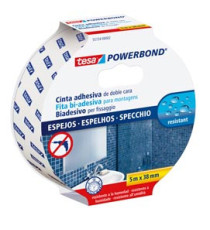 Nastro biadesivo Tesa Powerbond - per specchi  - 3,8 cm x 5 m - bianco - Tesa Nastro biadesivo Tesa Powerbond - per specchi  - 3,8 cm x 5 m - bianco - Tesa