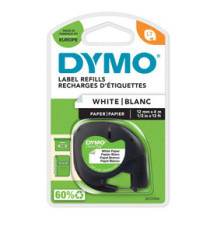 Nastro Letratag  912000 - 12 mm x 4 mt -carta -  bianco - Dymo Nastro Letratag  912000 - 12 mm x 4 mt -carta -  bianco - Dymo