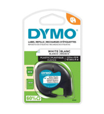 Nastro Letratag 912010 - 12 mm x 4 mt - plastica - bianco - Dymo Nastro Letratag 912010 - 12 mm x 4 mt - plastica - bianco - Dymo