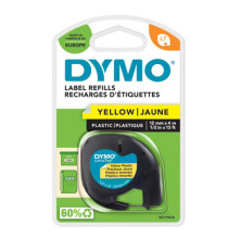 Nastro Letratag 912020 - 12 mm x 4 mt - plastica - giallo - Dymo Nastro Letratag 912020 - 12 mm x 4 mt - plastica - giallo - Dymo