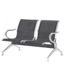 Panca attesa - 2 posti - in acciaio - nero - Serena Group