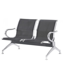 Panca attesa - 2 posti - in acciaio - nero - Serena Group