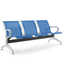 Panca attesa - 3 posti - in acciaio - blu - Serena Group