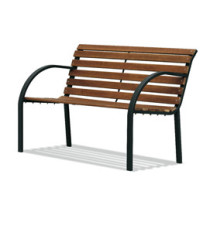 Panca da giardino Parco - 80 x 62 x 122 cm - acciaio/legno - nero - Garden Friend Panca da giardino Parco - 80 x 62 x 122 cm - acciaio/legno - nero - Garden Friend