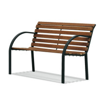 Panca da giardino Parco - 80 x 62 x 122 cm - acciaio/legno - nero - Garden Friend Panca da giardino Parco - 80 x 62 x 122 cm - acciaio/legno - nero - Garden Friend