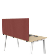 Pannello fonoassorbente per scrivania - 115 x 40 cm - morsetti neri - rosso