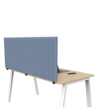 Pannello fonoassorbente per scrivania - 75 x 40 cm - morsetti neri - azzurro