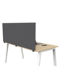 Pannello fonoassorbente per scrivania - 75 x 40 cm - morsetti neri - grigio medio