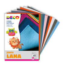 Panno lana - 20x30cm - colori assortiti - DECO - conf. 10 pezzi