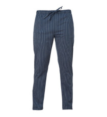 Pantalone cuoco Enrico - unisex - taglia L - gessato blu - Giblor's