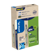 Penna a sfera scatto B2P Ecoball BeGreen - punta 1.0 mm - 10 refill B2P inclusi - nero - Pilot - conf. 10 pezzi