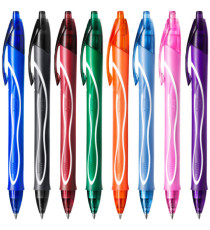 Penna gel scatto Geolocity Quick Dry - punta 0,7 mm - colori assortiti - colori assortiti - Bic - astuccio 8 pezzi