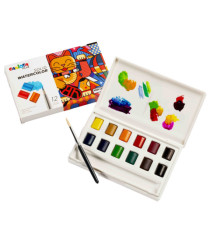 Pastiglia acquerello - ø 18 mm x 10 mm - colori assortiti - Carioca Plus - conf. 12 pezzi Pastiglia acquerello - ø 18 mm x 10 mm - colori assortiti - Carioca Plus - conf. 12 pezzi
