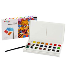 Pastiglia acquerello - ø 18 mm x 10 mm - colori assortiti - Carioca Plus - conf. 24 pezzi Pastiglia acquerello - ø 18 mm x 10 mm - colori assortiti - Carioca Plus - conf. 24 pezzi