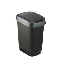 Pattumiera con coperchio basculante - 25 L - 33,3 x 25,2 x 47,6 cm - PPL - nero/grigio - Rotho Pattumiera con coperchio basculante - 25 L - 33,3 x 25,2 x 47,6 cm - PPL - nero/grigio - Rotho