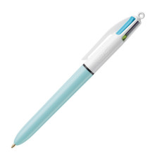Penna a sfera a scatto multifunzione 4 Colours Fun  - punta 1,0mm - rosa, verde chiaro, turchese, viola - Bic - conf. 12