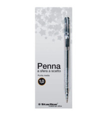 Penna a sfera a scatto - punta 1,0mm - nero  - Starline - conf. 20 pezzi