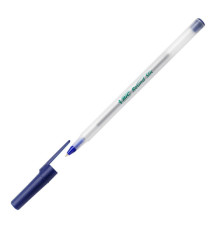 Penna a sfera a scatto con cappuccio ECOlutions - punta 1,0mm - blu  - Bic - conf. 60 pezzi Penna a sfera a scatto con cappuccio ECOlutions - punta 1,0mm - blu  - Bic - conf. 60 pezzi
