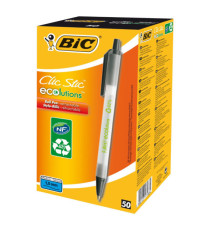 Penna a sfera a scatto ECOlutions - punta 1,0mm  - nero - punta 1,0mm - Bic - conf. 50 pezzi Penna a sfera a scatto ECOlutions - punta 1,0mm  - nero - punta 1,0mm - Bic - conf. 50 pezzi