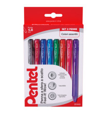 Penna a sfera a scatto Feel It Wow!-  punta 1,0 mm - 8 colori - Pentel - astuccio 8 penne Penna a sfera a scatto Feel It Wow!-  punta 1,0 mm - 8 colori - Pentel - astuccio 8 penne