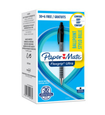 Penna a sfera a scatto Flexgrip Ultra  - punta 1,0mm - nero - Papermate - conf. 30+6 pezzi