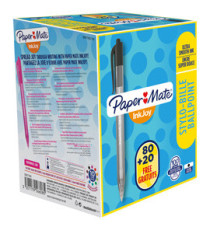 Penna a sfera a scatto Inkjoy 100 RT - punta 1,0mm - nero  - Papermate - conf. 80+20 pezzi