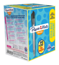 Penna a sfera a scatto Inkjoy 100 RT - punta 1,0mm - nero  - Papermate - conf. 80+20 pezzi