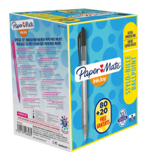 Penna a sfera a scatto Inkjoy 100 RT - punta 1,0mm - nero  - Papermate - conf. 80+20 pezzi