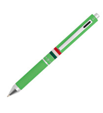 Penna a sfera a scatto multifunzione - fusto verde chiaro gommato Italia - Osama Penna a sfera a scatto multifunzione - fusto verde chiaro gommato Italia - Osama