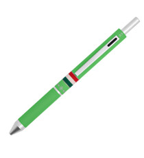 Penna a sfera a scatto multifunzione - fusto verde chiaro gommato Italia - Osama Penna a sfera a scatto multifunzione - fusto verde chiaro gommato Italia - Osama