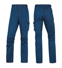 Pantalone da lavoro Panostrpa - sargia/poliestere/cotone/elastan - taglia L - blu/arancio - Deltaplus