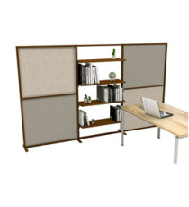 Parete divisoria/libreria Tetrix - 307 x 180,5cm - profilo corten - lino cancun/grigio cera - Studio T Parete divisoria/libreria Tetrix - 307 x 180,5cm - profilo corten - lino cancun/grigio cera - Studio T