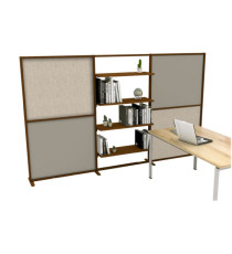 Parete divisoria/libreria Tetrix - 307 x 180,5cm - profilo corten - lino cancun/grigio cera - Studio T Parete divisoria/libreria Tetrix - 307 x 180,5cm - profilo corten - lino cancun/grigio cera - Studio T