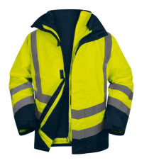 Parka 5 in 1 Optimum 3 alta visibilità - taglia M - giallo fluo - Deltaplus Parka 5 in 1 Optimum 3 alta visibilità - taglia M - giallo fluo - Deltaplus