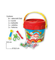 Pasta modellabile DiDò medio - DiDò - secchiello 8 salsicciotti con attrezzi Pasta modellabile DiDò medio - DiDò - secchiello 8 salsicciotti con attrezzi
