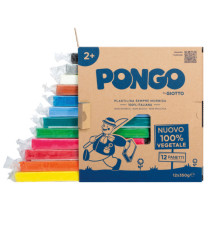 Pasta Pongo - panetto 350 gr - colori assortiti - Giotto - conf.12 pezzi