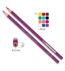 Pastelli - laccato - diametro mina 3,80 mm - colori assortiti - Giotto - barattolo 84 pezzi Pastelli - laccato - diametro mina 3,80 mm - colori assortiti - Giotto - barattolo 84 pezzi