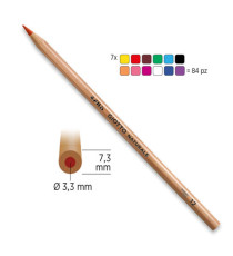 Pastelli - naturale - diametro mina 3,30 mm - Giotto - barattolo 84 pezzi