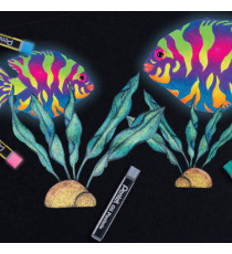 Pastelli a olio - lunghezza 60 mm - colori fluo e metal assortiti - Pentel - astuccio 12 pezzi