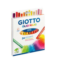 Pastelli a olio - lunghezza 70 mm - diametro11 mm - colori assortiti - Giotto - conf. 24 pezzi