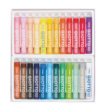 Pastelli a olio - lunghezza 70 mm - diametro11 mm - colori assortiti - Giotto - conf. 24 pezzi