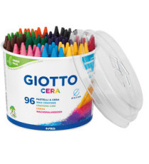 Pastelli cera - lunghezza 90mm con Ø 8,50mm - colori assortiti - Giotto -  barattolo 96 colori