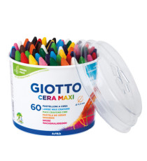 Pastelli cera maxi - lunghezza 100mm Ø11,50mm - Giotto - barattolo 60 pastelli