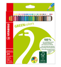 Pastelli colorati Green Colours - diametro mina 2,5 mm - colori assortiti - Stabilo - astuccio 24 pezzi Pastelli colorati Green Colours - diametro mina 2,5 mm - colori assortiti - Stabilo - astuccio 24 pezzi